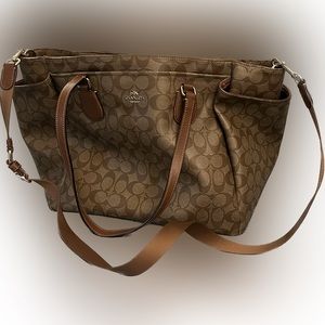 NWOT - Coach signature diaper bag w/pad & over shoulder straps - TAN - ON SALE